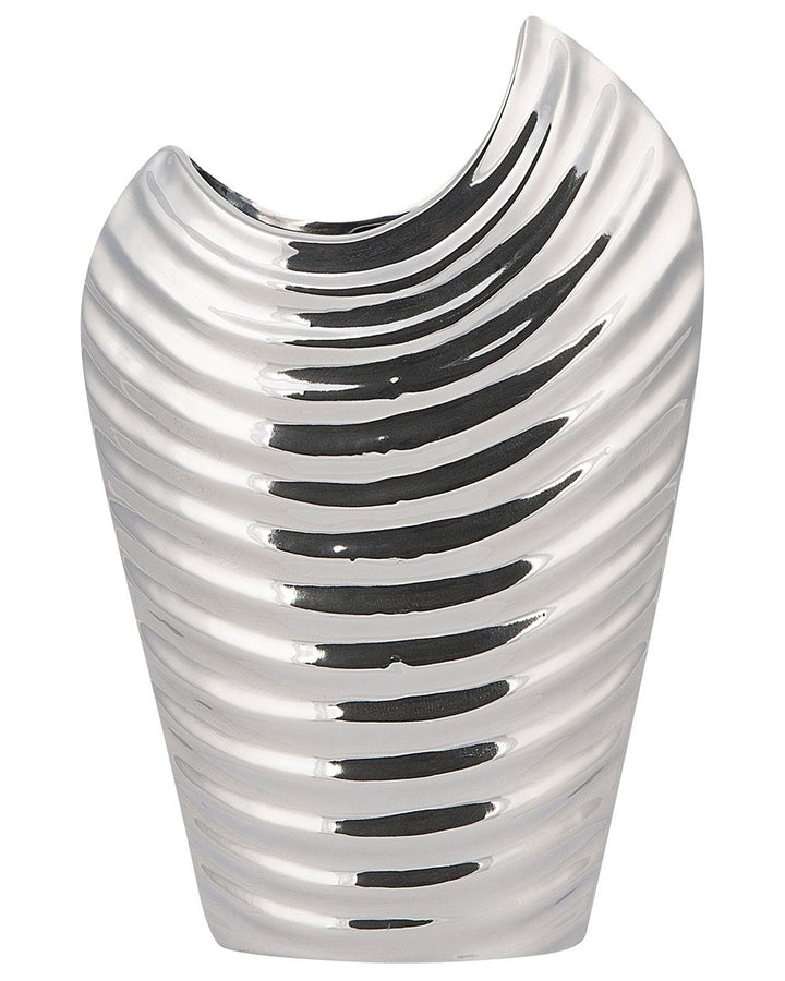 Stoneware Decorative Vase 26 cm Silver Ecetra