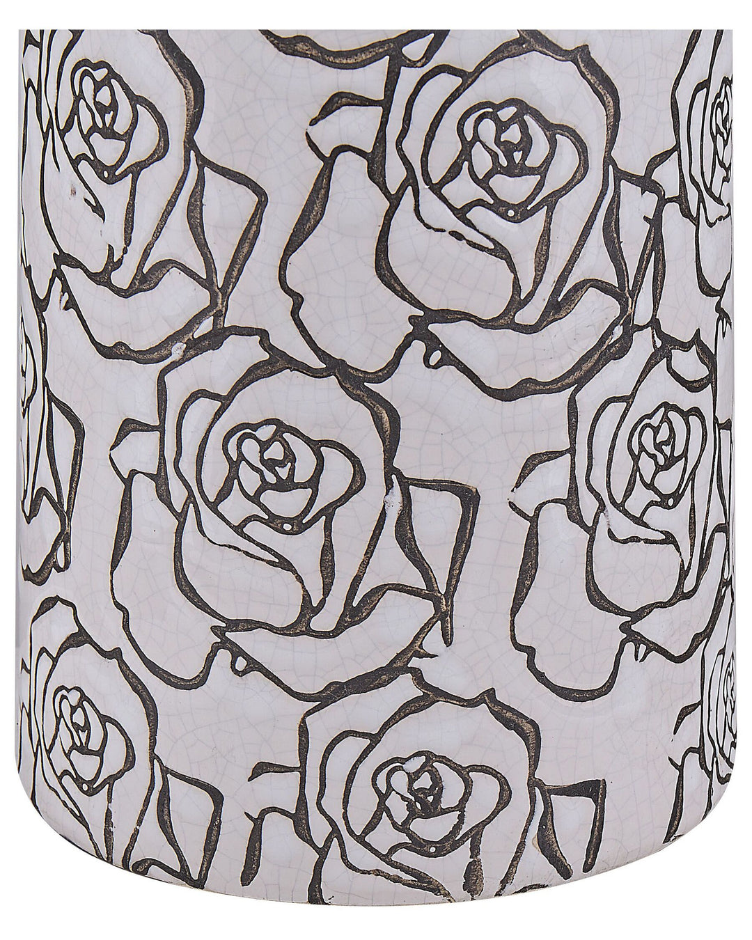 Stoneware Flower Vase 26 cm White with Black Alinda