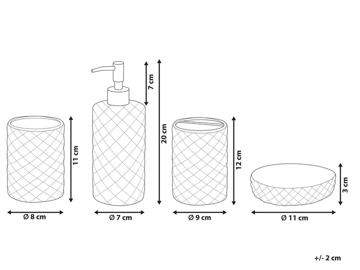 Glass 4-Piece Bathroom Accessories Transparent Tapia