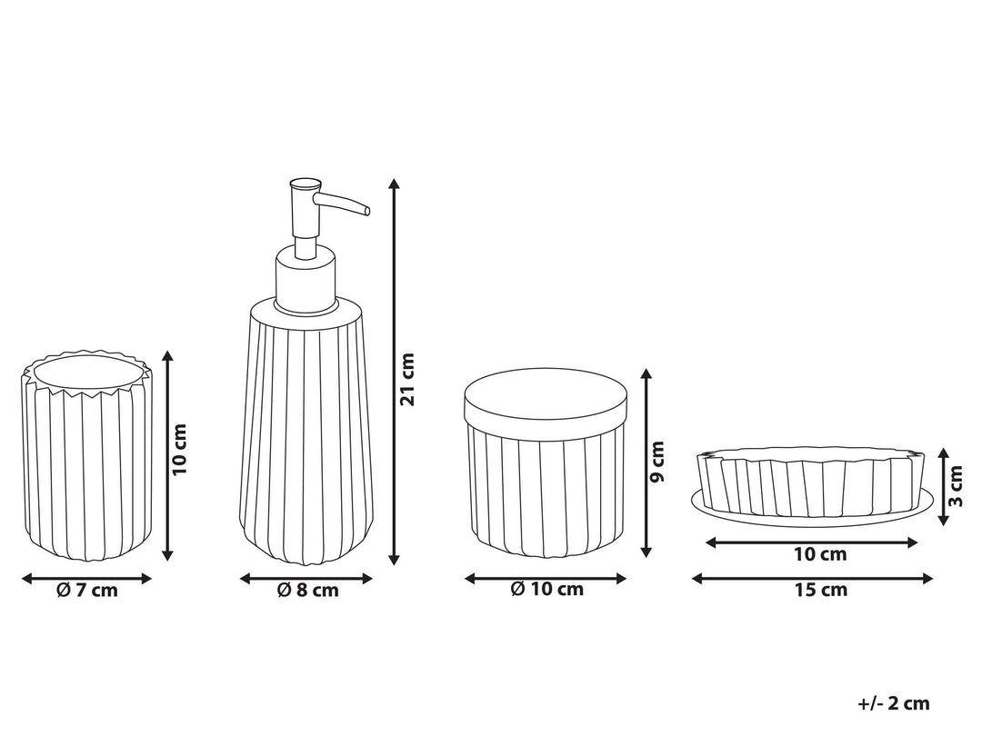 Glass 4-Piece Bathroom Accessories Set Blue Tecate