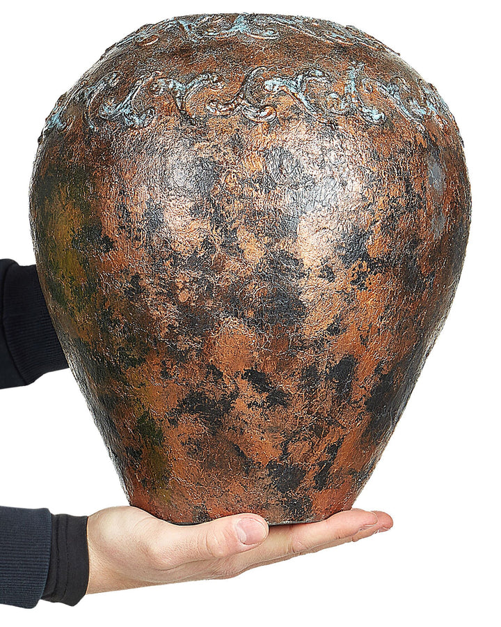 Terracotta Decorative Vase 33 cm Copper with Blue NIDA