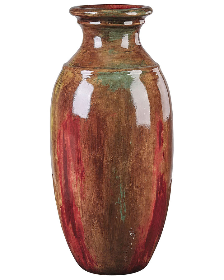 Terracotta Decorative Vase 65 cm Brown Himera