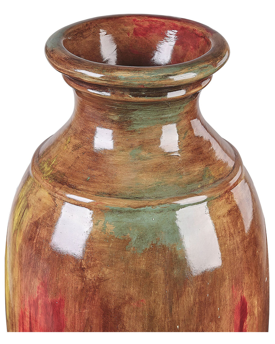 Terracotta Decorative Vase 65 cm Brown Himera