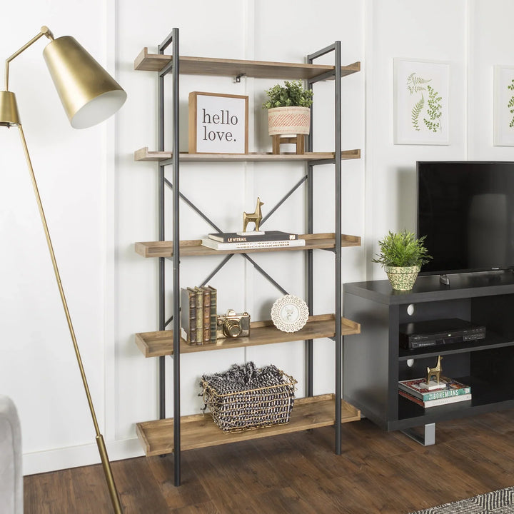 Urban Pipe Bookshelf Barnwood Antimony