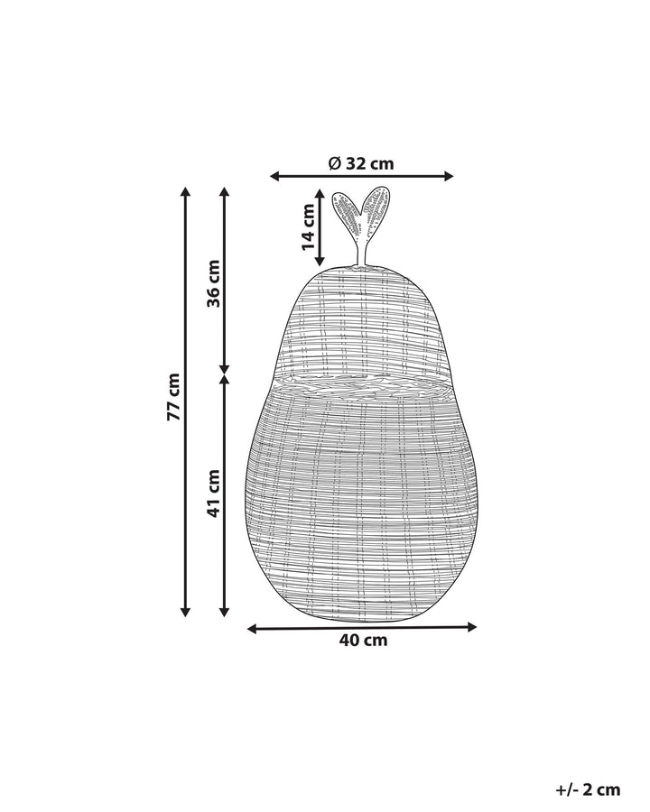 Rattan Pear Basket Natural Vagsoy