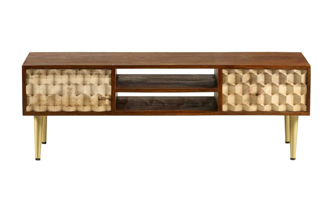 Mango Wood Plasma TV Stand Edison