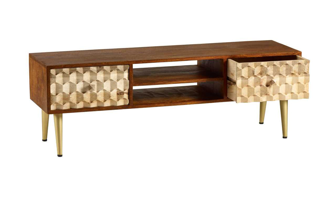 Mango Wood Plasma TV Stand Edison