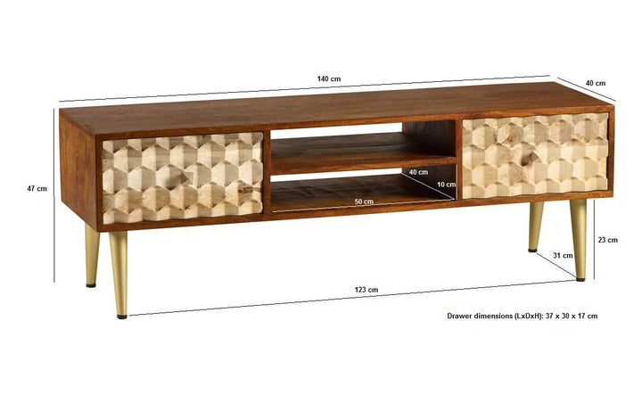 Mango Wood Plasma TV Stand Edison