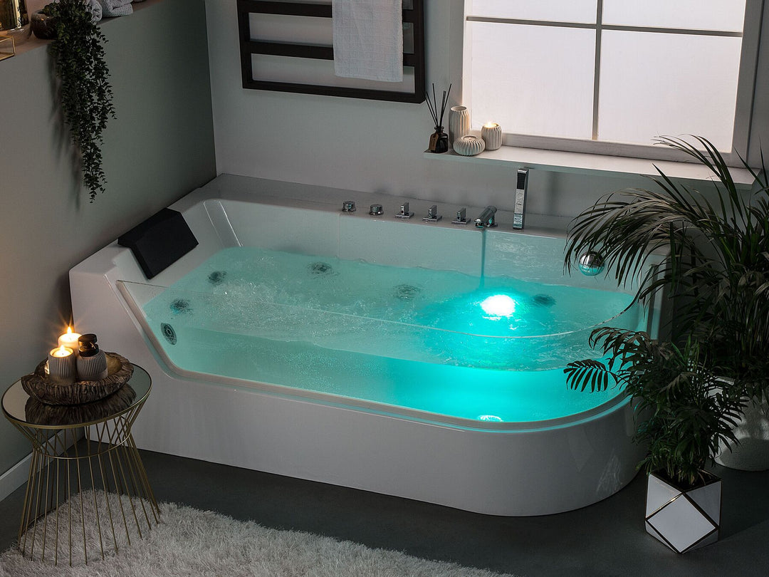 Whirlpool Bath with LED 1700 x 800 mm White Acuario