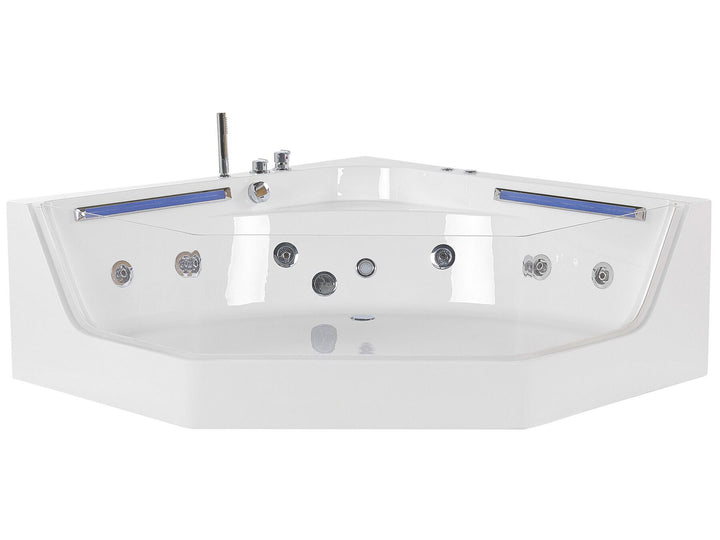 Whirlpool Bath with LED 2110 x 1500 mm White Caceres