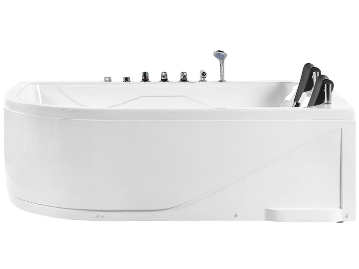 Left Hand Whirlpool Corner Bath with LED 1800 x 1200 mm White Calama