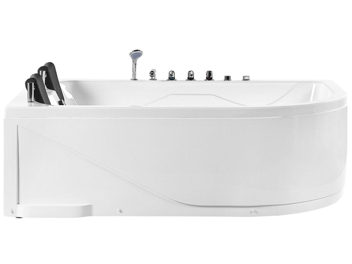 Right Hand Whirlpool Corner Bath with LED 1800 x 1200 mm White Calama