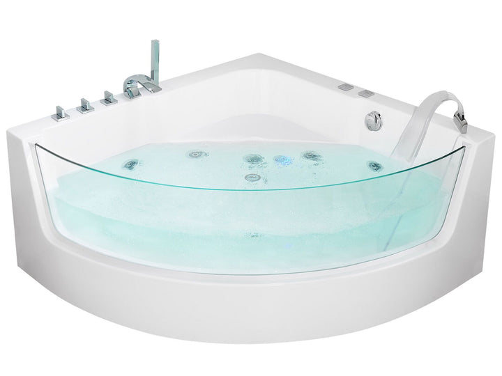 Whirlpool Bath with LED 1900 x 1350 mm White Marina