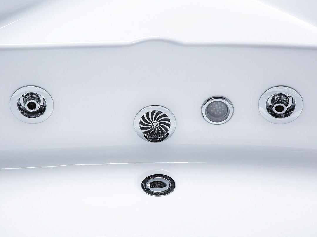 Whirlpool Bath with LED 1900 x 1350 mm White Marina