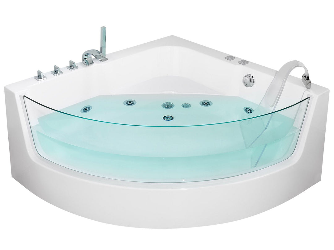 Whirlpool Bath with LED 1900 x 1350 mm White Marina