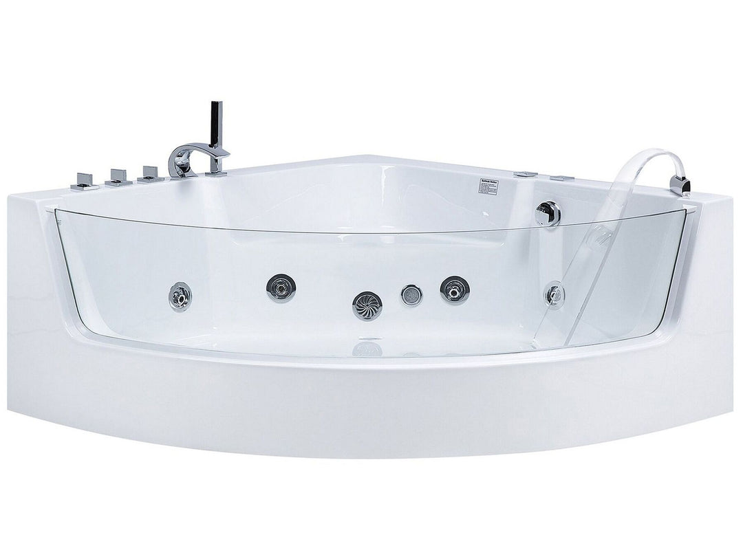 Whirlpool Bath with LED 1900 x 1350 mm White Marina