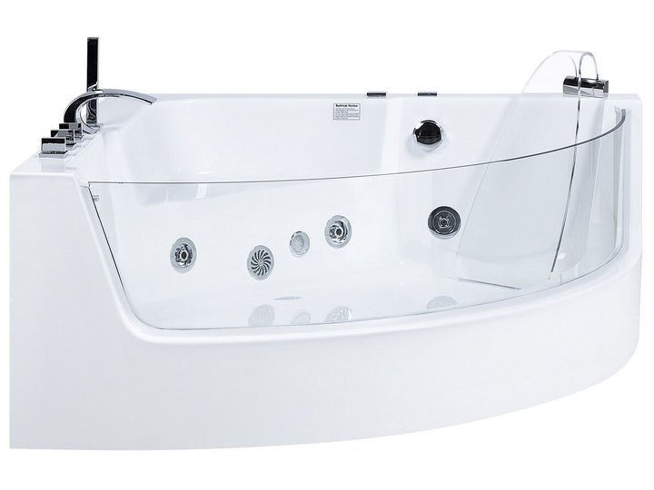 Whirlpool Bath with LED 1900 x 1350 mm White Marina