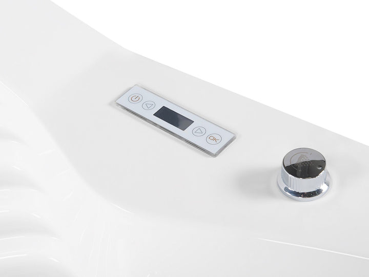 Whirlpool Corner Bath with LED and Bluetooth Speaker 2100 x 1450 mm White Monaco