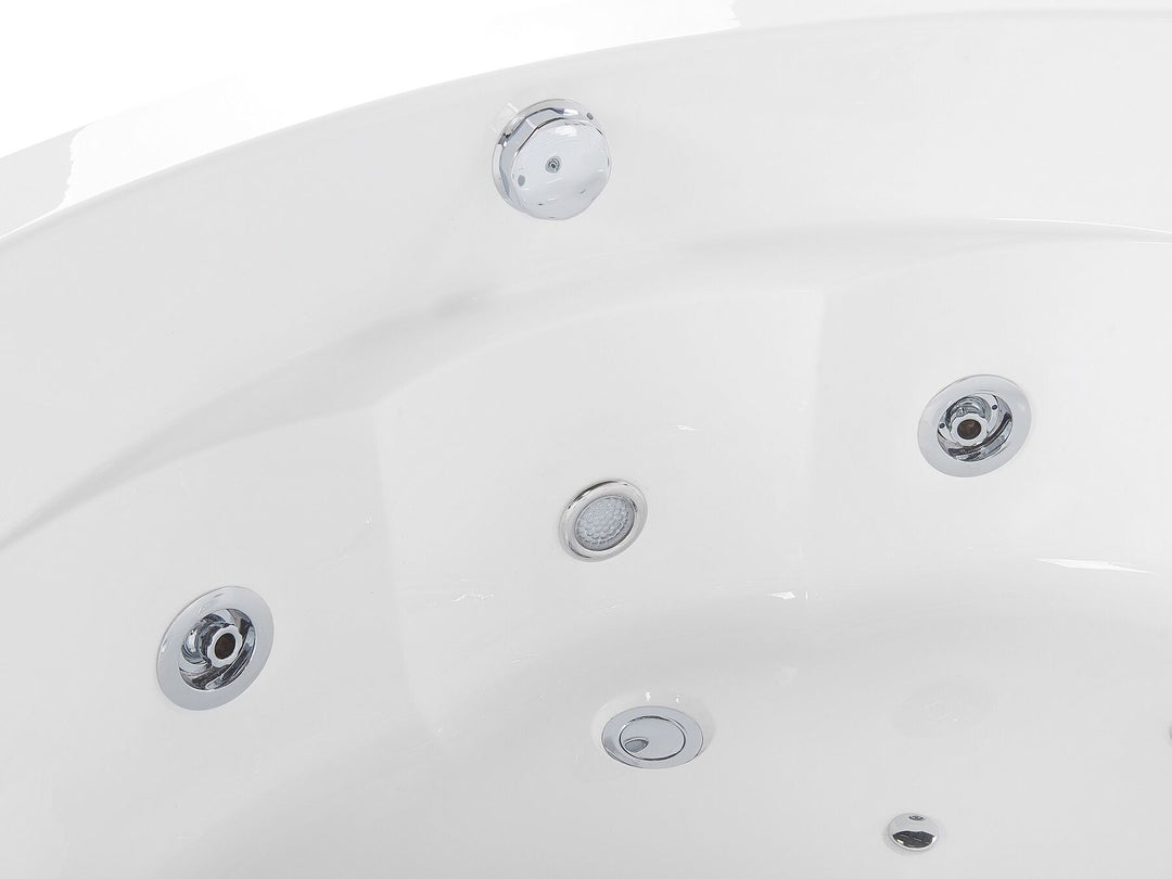 Whirlpool Corner Bath with LED and Bluetooth Speaker 2100 x 1450 mm White Monaco