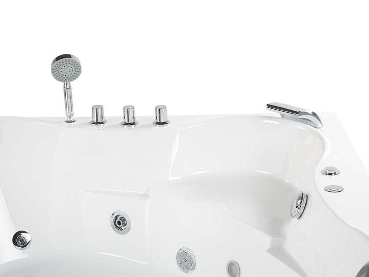 Whirlpool Corner Bath with LED 207 x 1460 mm White Tocoa II