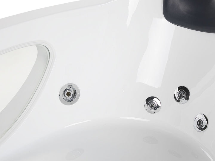 Whirlpool Corner Bath with LED 207 x 1460 mm White Tocoa II