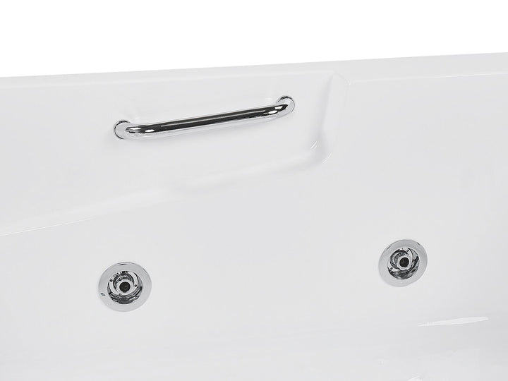 Left Hand Whirlpool Corner Bath with LED 1700 x 1190 mm White Bayamo