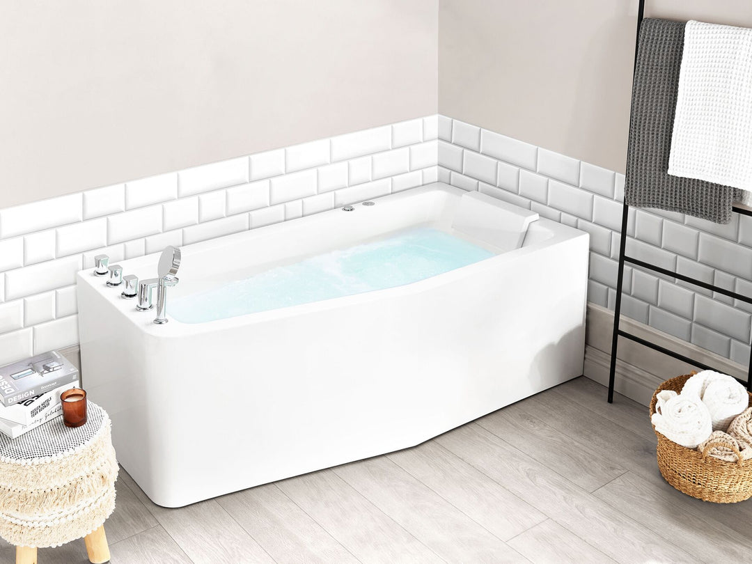 Left Hand Whirlpool Corner Bath 1700 x 800 mm White Talita