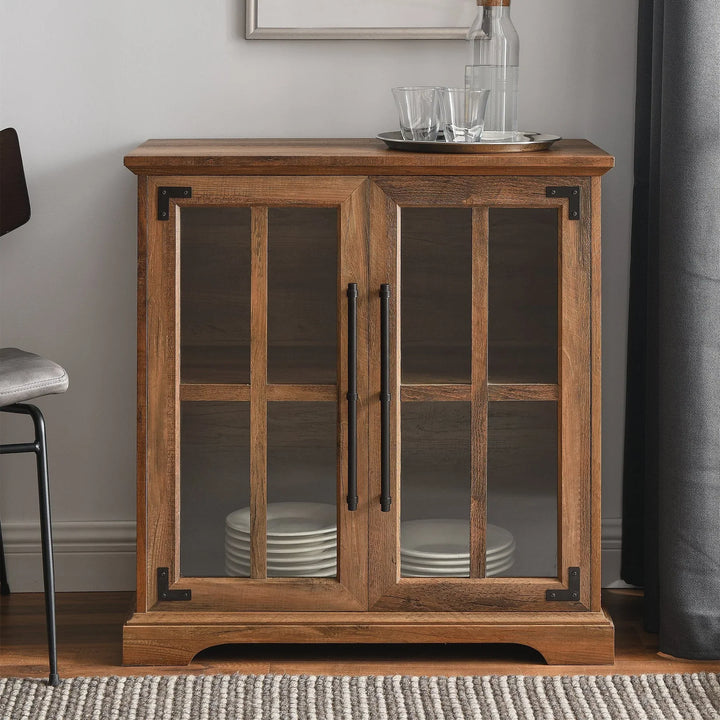 Windowpane Cabinet Rustic Oak Bryceland