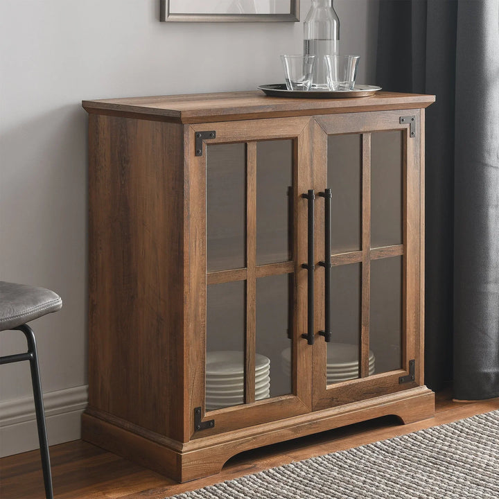 Windowpane Cabinet Rustic Oak Bryceland