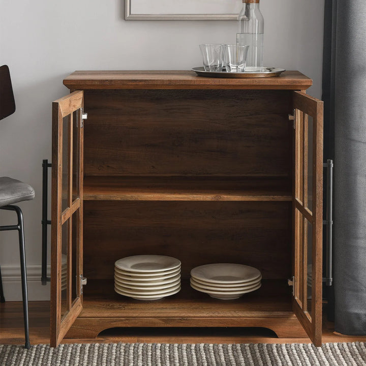 Windowpane Cabinet Rustic Oak Bryceland