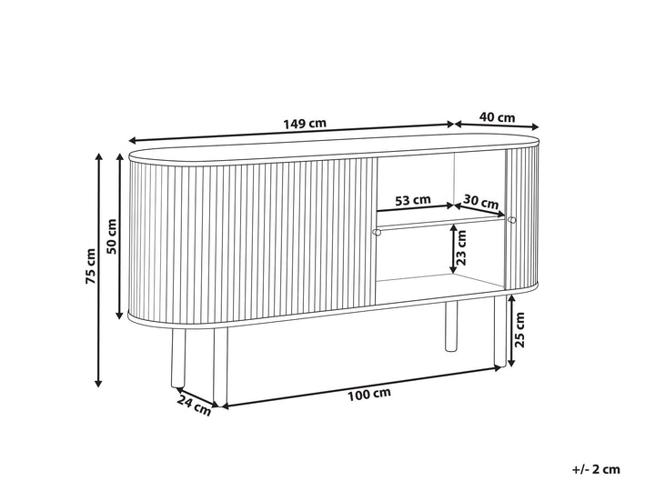 Wooden 2 Door Sideboard 75 cm Light Manana