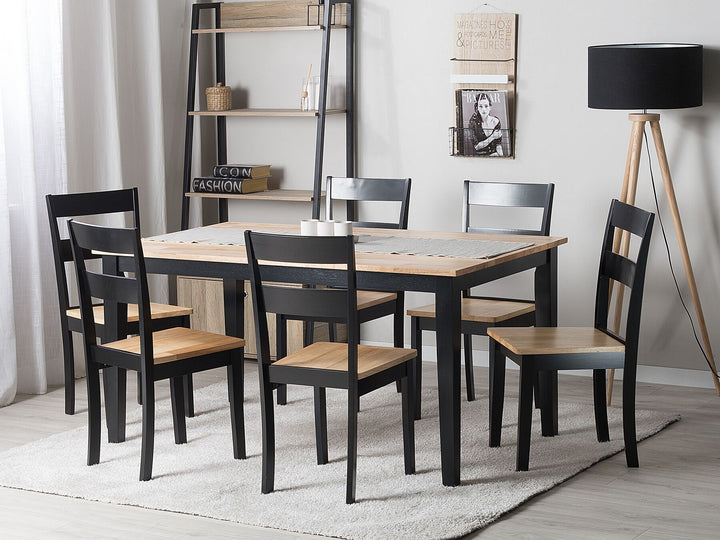 4 Seater Wooden Dining Table Black Oliver