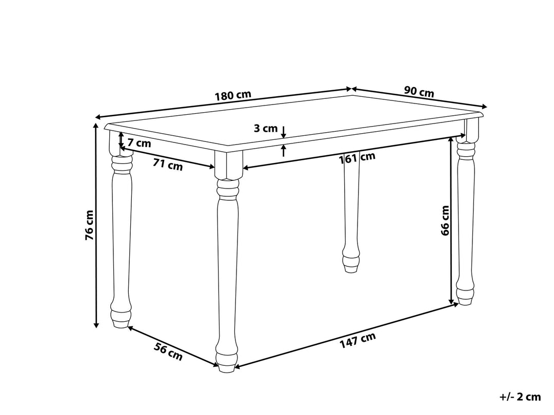 6 Seater Wooden Dining Table  White Casmin