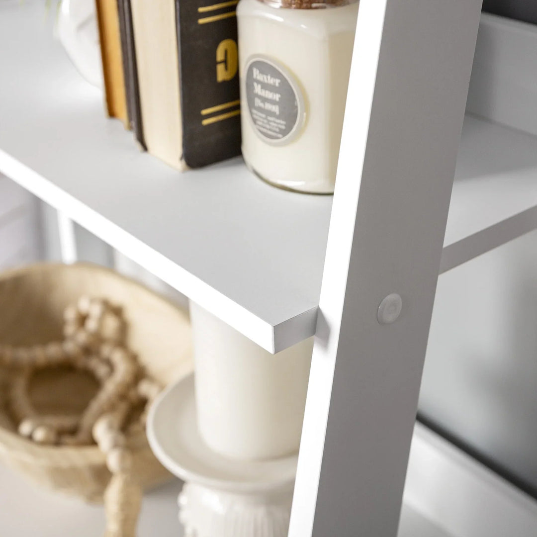 Wooden Ladder Shelf White Bivens