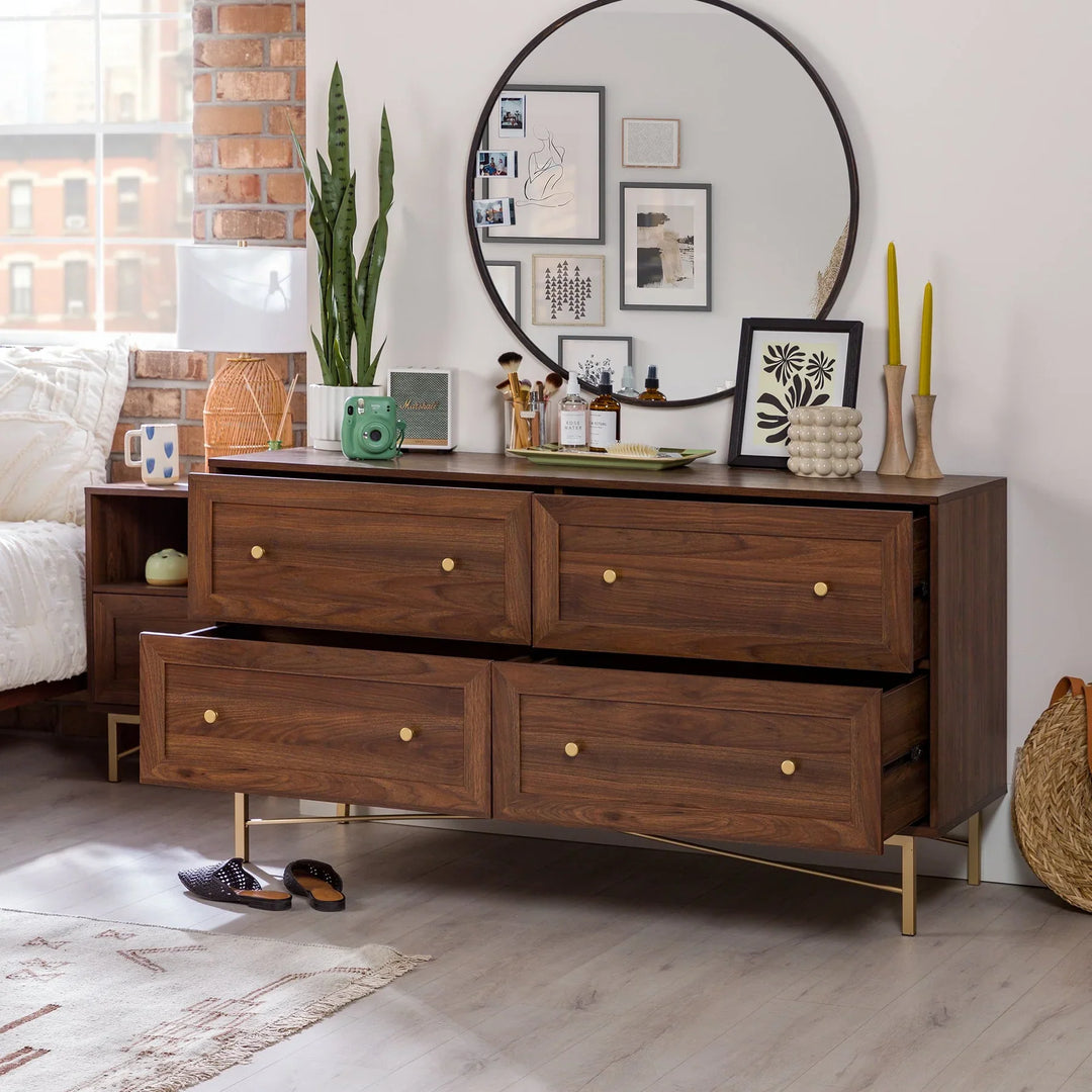 4 Drawer Dresser Dark Walnut Tereza