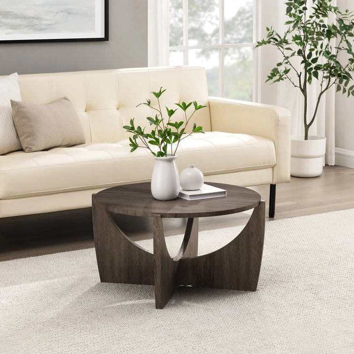 Round Coffee Table Cerused Ash Venux