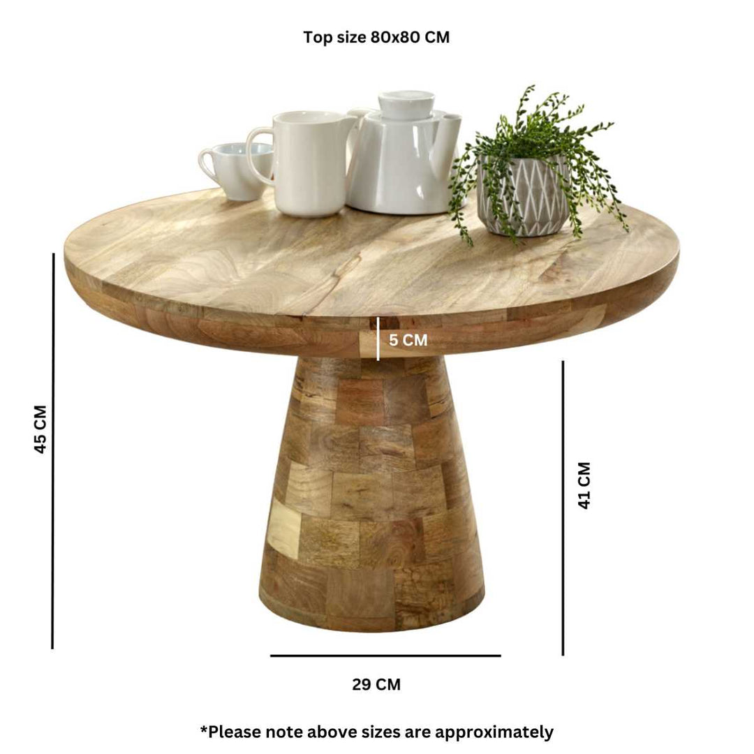 Surrey Solid Wood Coffee Table Mushroom Style