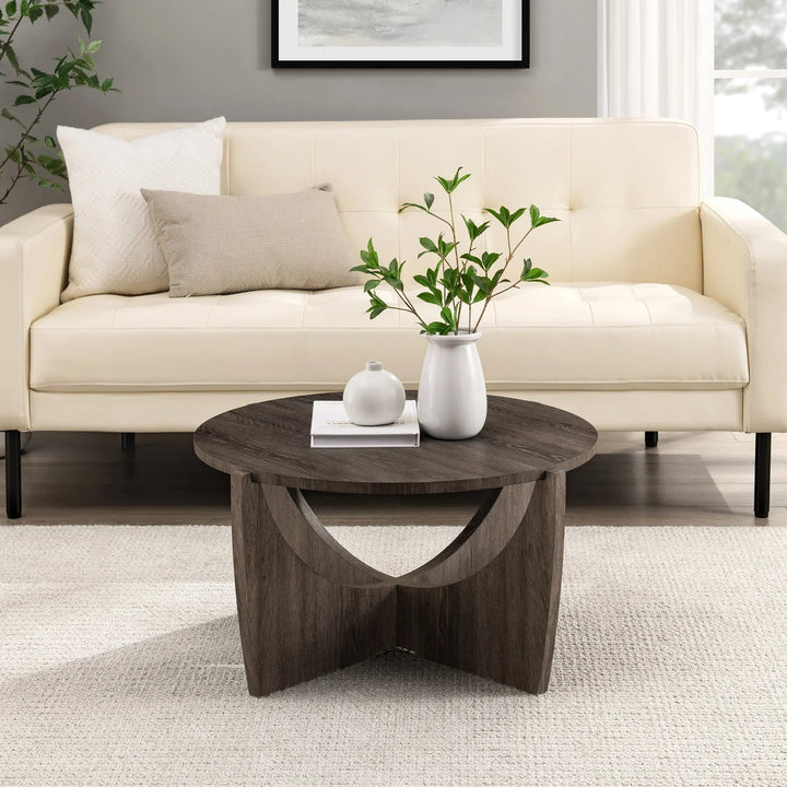 Round Coffee Table Cerused Ash Venux