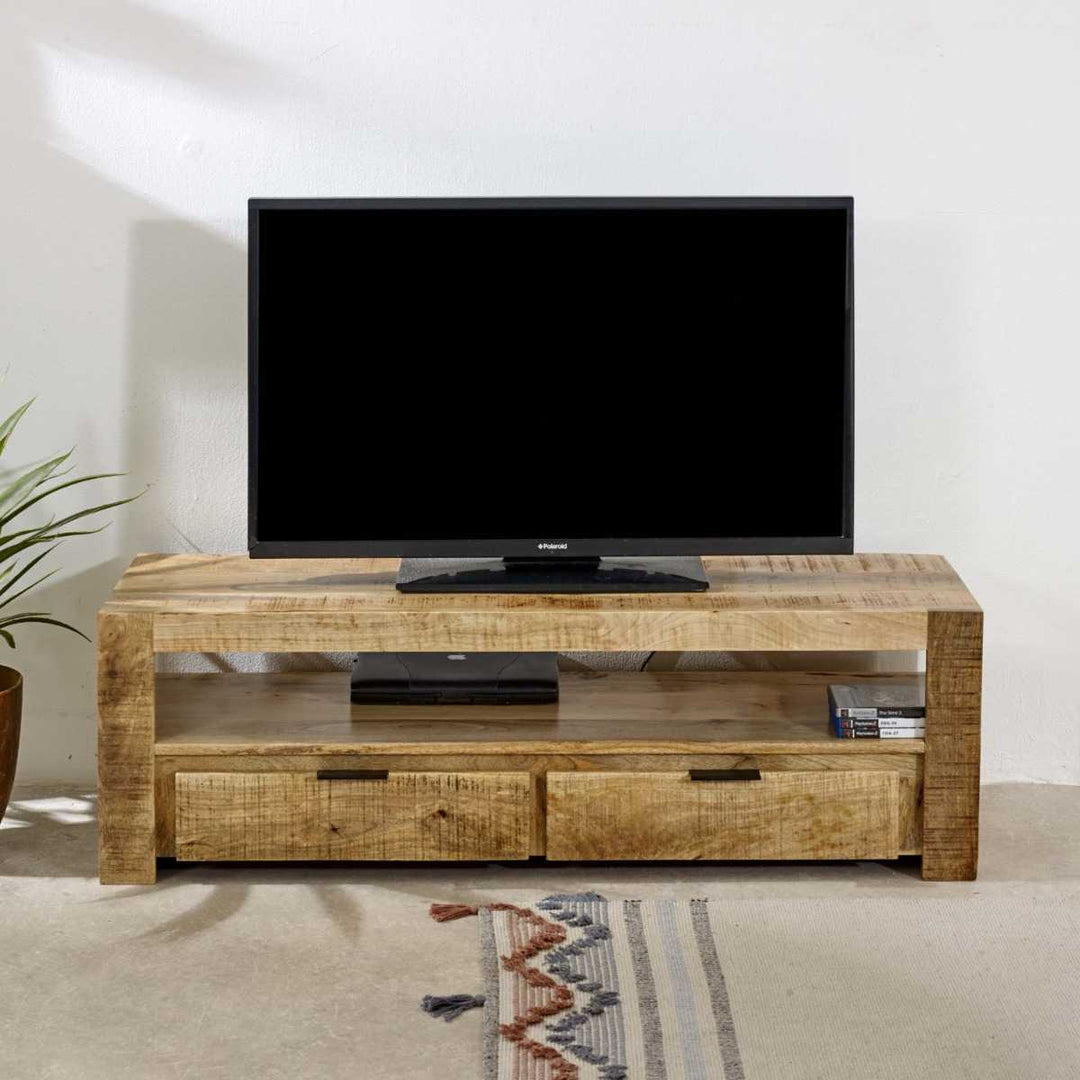 Surrey Solid Wood Tv Stand With 2 Drawers