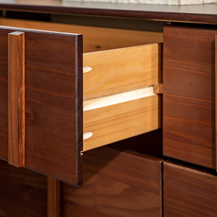 Modern Solid Wood Drawer Chest Walnut Kukkapalli