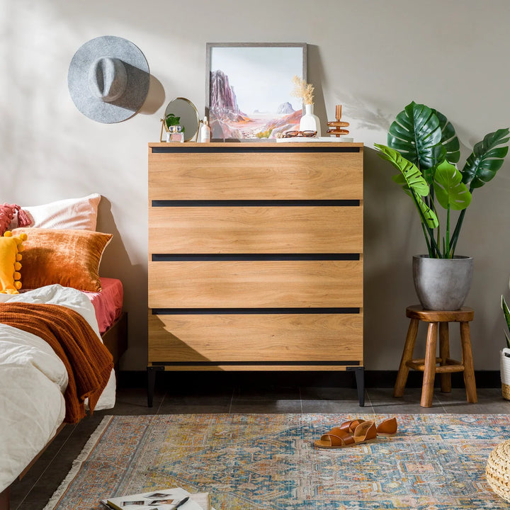 4 Drawer Chest English Oak Lawrence