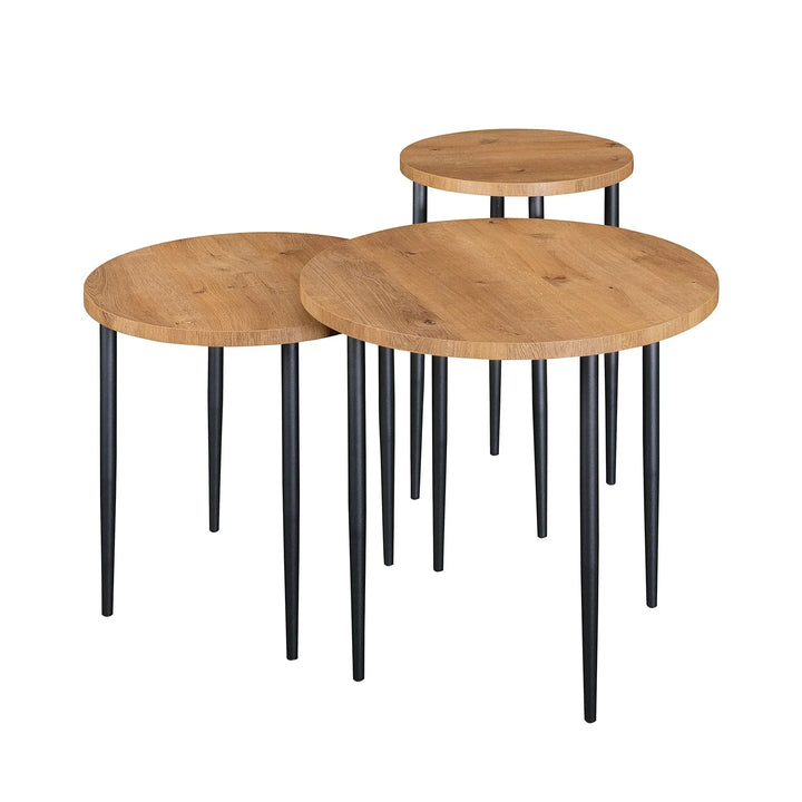 Set of 3 Modern Round Nesting Coffee Tables Magdalen