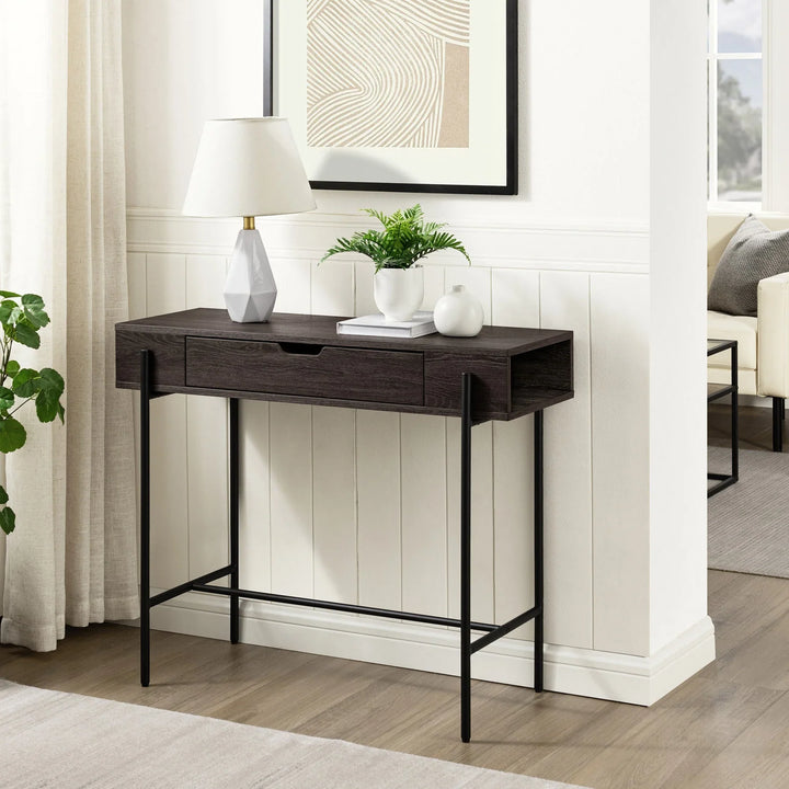 Modern 1 Drawer Console Table Charcoal Apogee