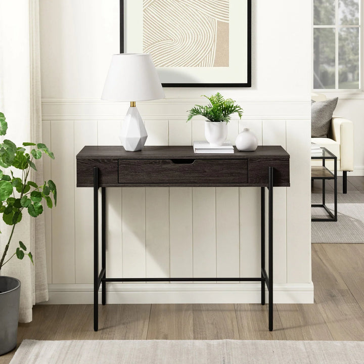 Modern 1 Drawer Console Table Charcoal Apogee