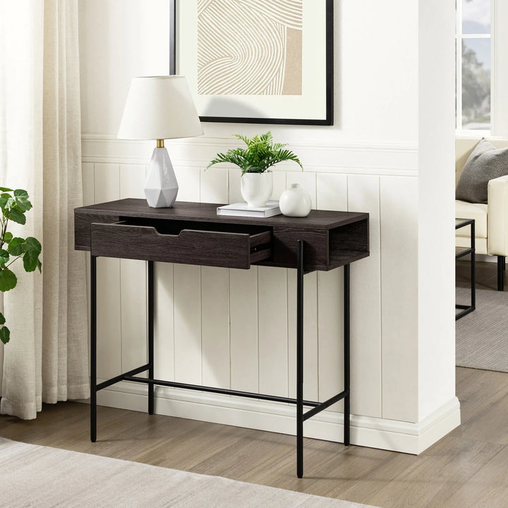 Modern 1 Drawer Console Table Charcoal Apogee