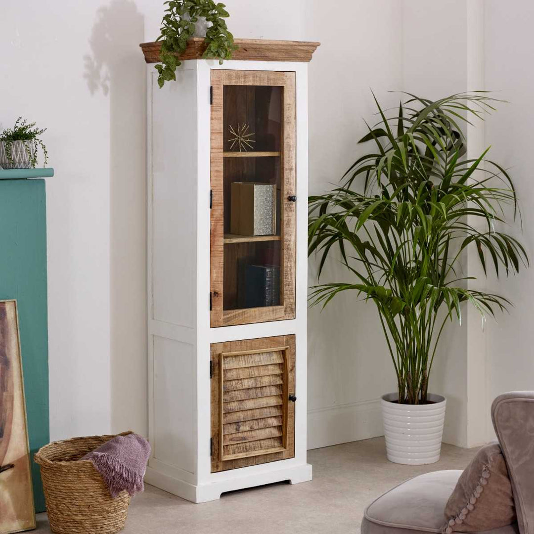 Alfie Wood Bookcase/Display Cabinet - 3 Shelves & 1 Door