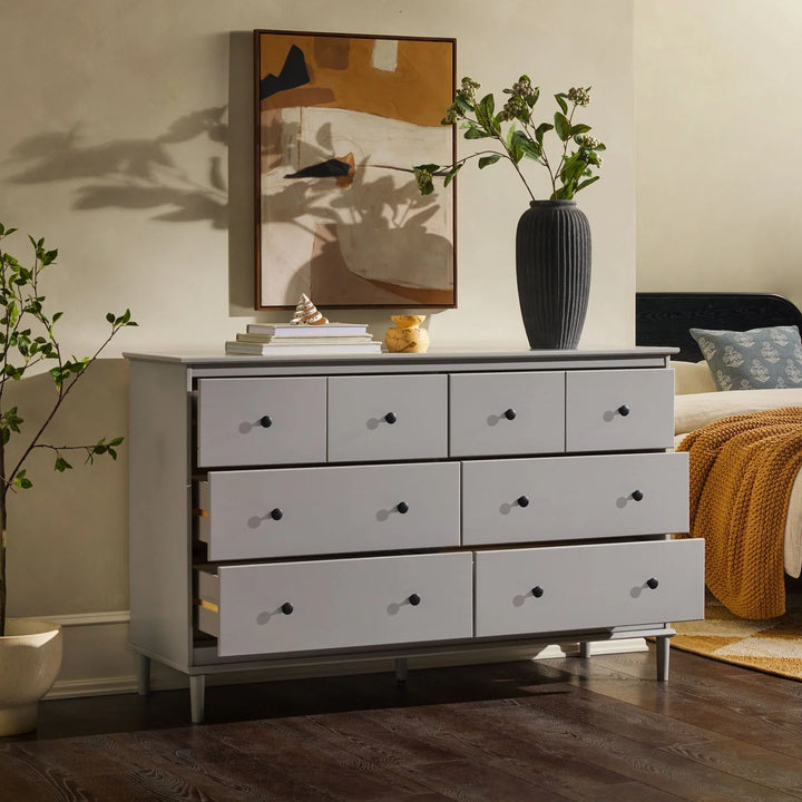 Solid Wood 6 Drawer Chest Grey Abberbury