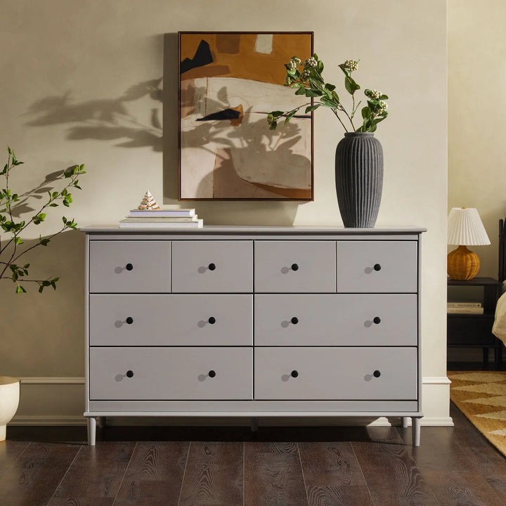 Solid Wood 6 Drawer Chest Grey Abberbury