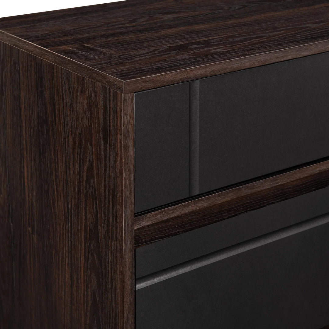 2 Drawer Sideboard Dark Espresso Black Masey