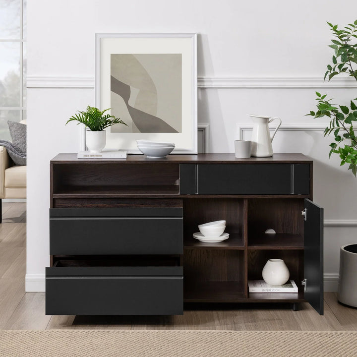 2 Drawer Sideboard Dark Espresso Black Masey